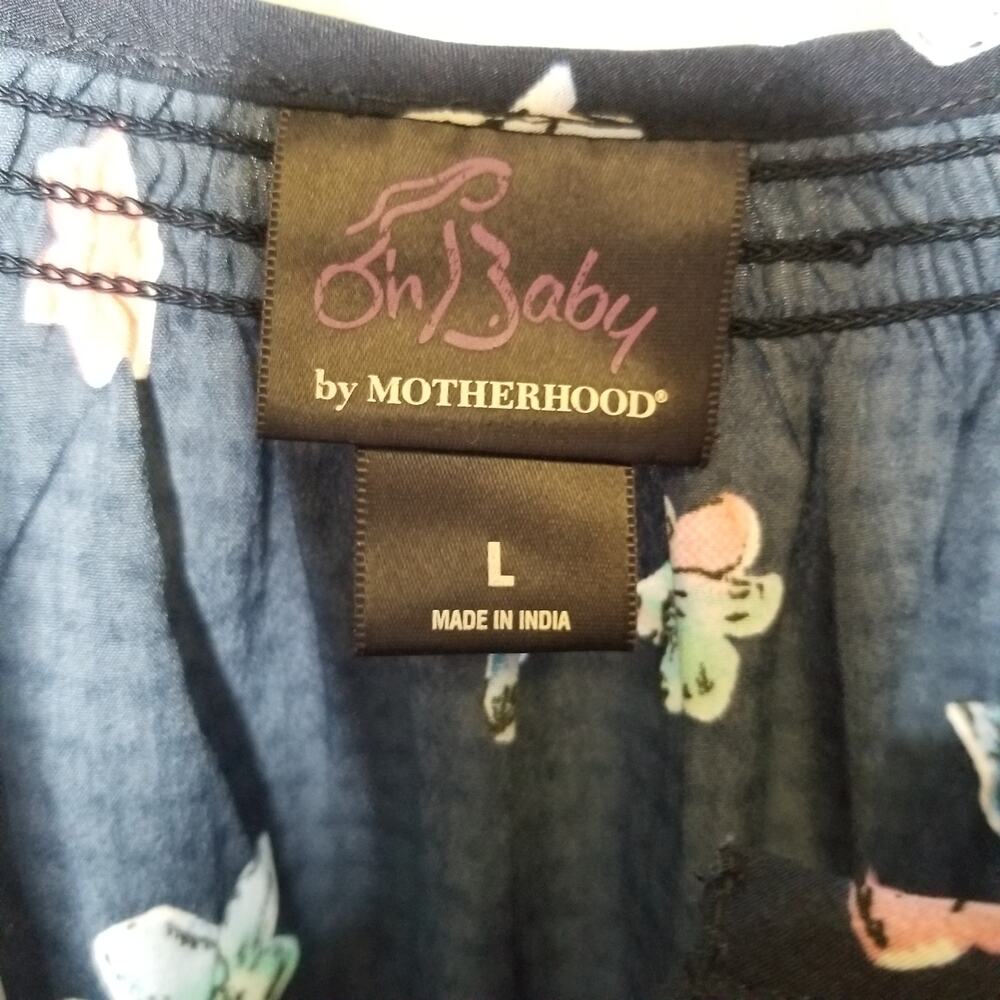 Oh Baby Maternity Floral Tie‎ Waist Top LG - Picture 6 of 7